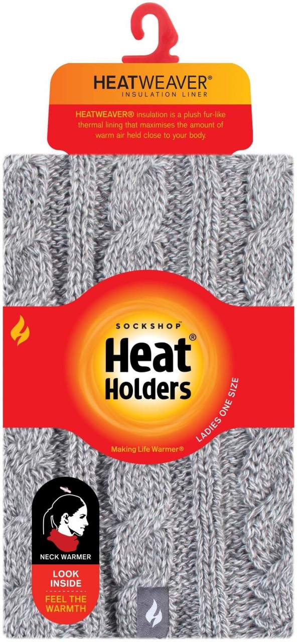 Heat Holders Thermo-Halswärmer mit Zopfmuster 1 Stück Grau
