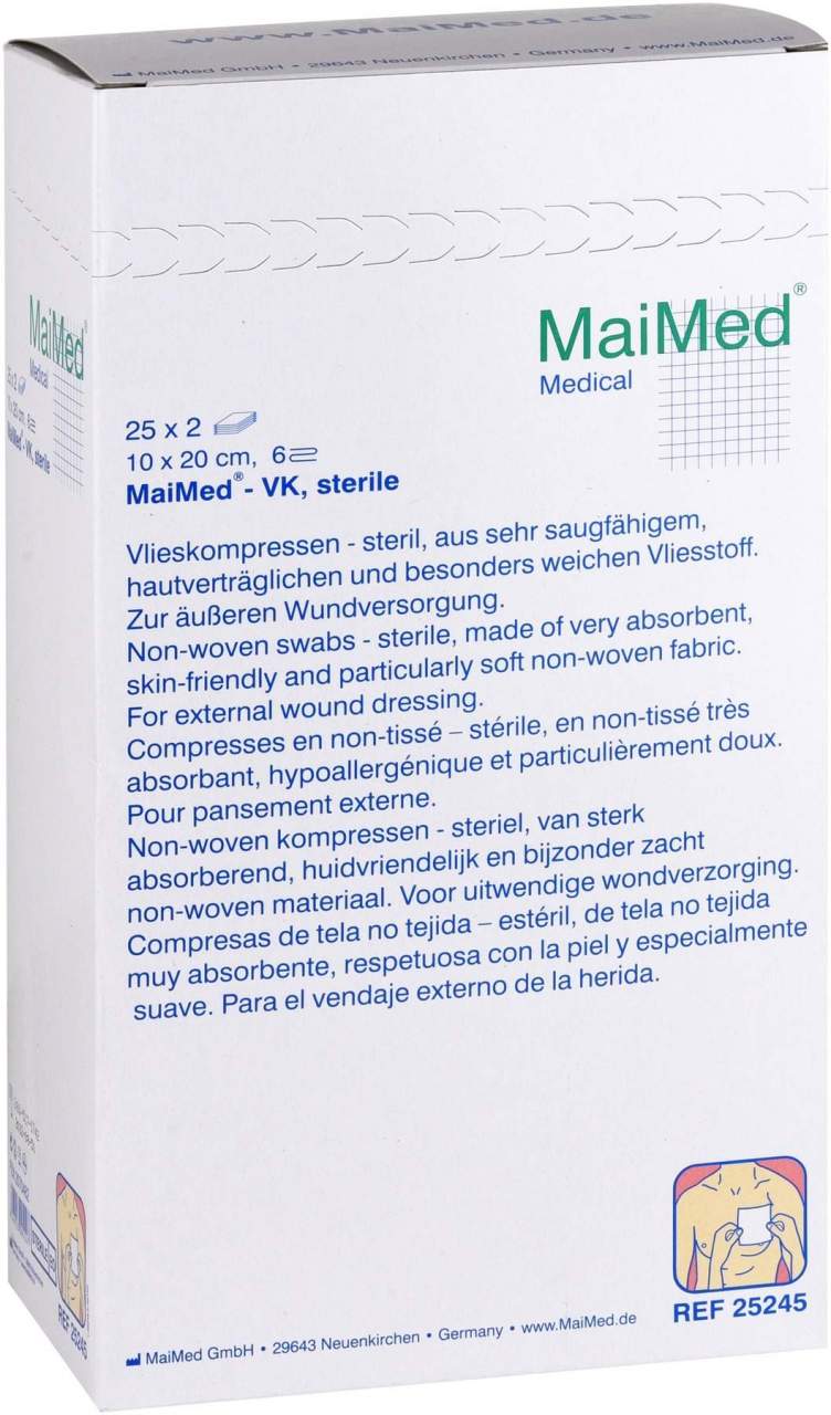 Vlieskompressen 10x20cm 6fach Steril