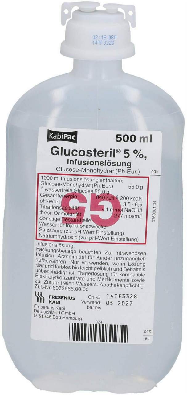 Glucosteril 5% Infusionslösung 10 X 500 ml