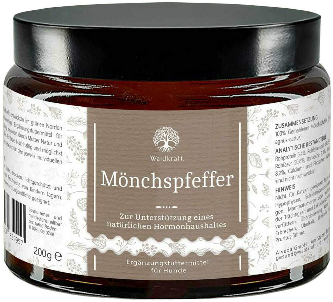 Mönchspfeffer reines 200 g Pulver für Hunde