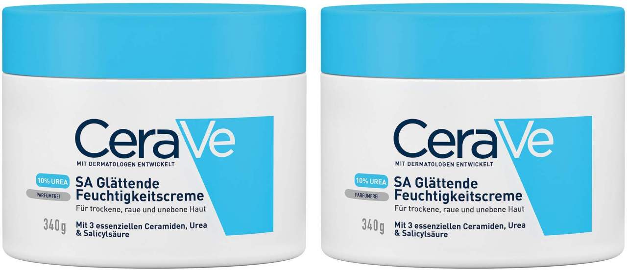CeraVe SA Urea Glättende Feuchtigkeitscreme 2 x 340 g