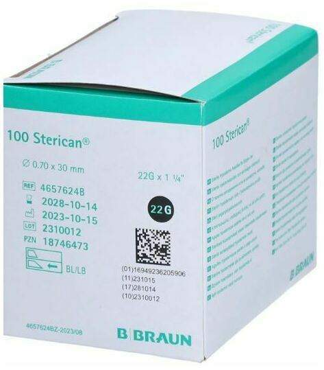 Sterican Einmalkanüle 22 G X 1,14 0,70 X 30 mm 100 Stück