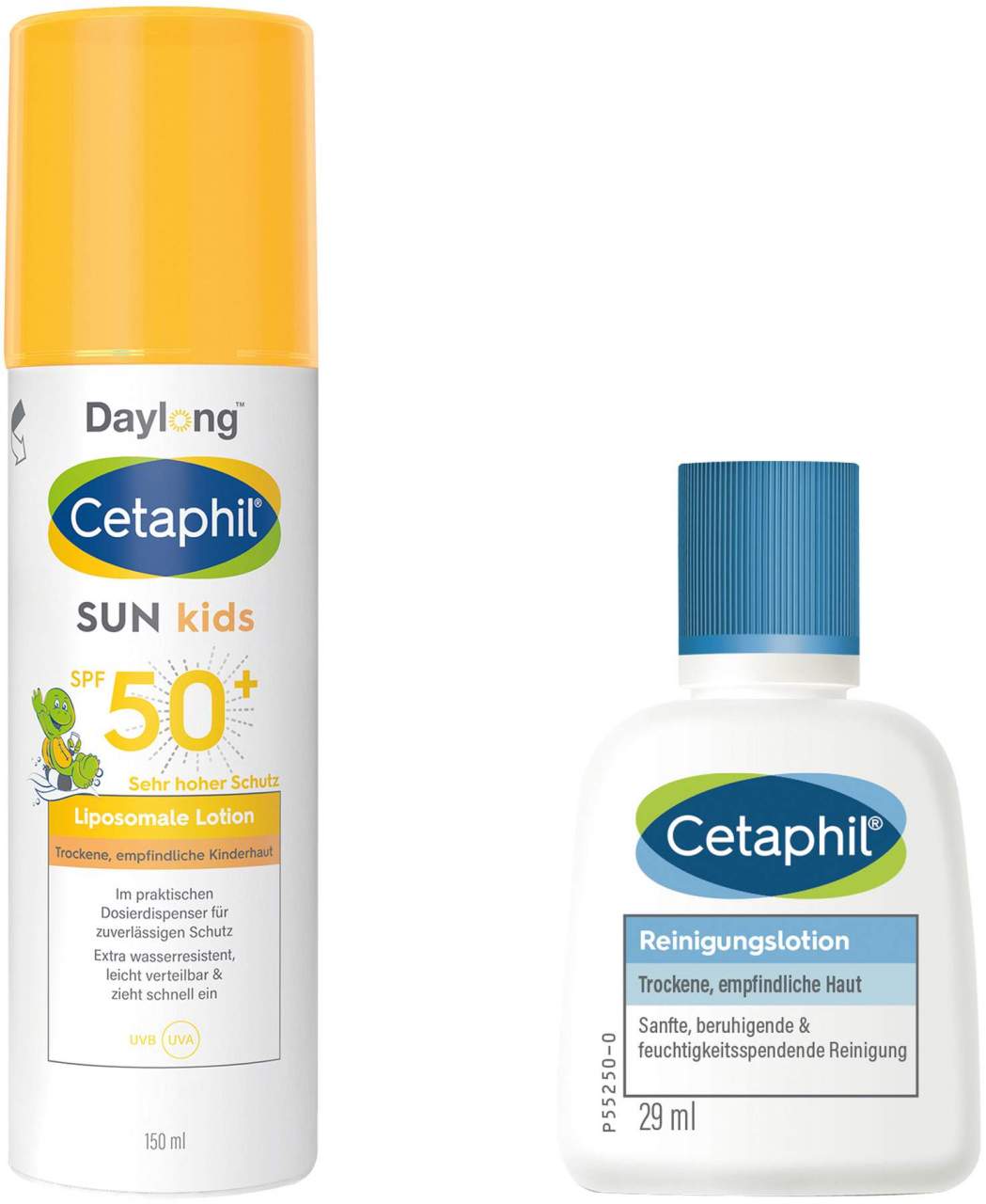 Cetaphil Sun Daylong Kids SPF 50+ liposomale Lotion 150 ml + gratis Cetaphil Reinigungslotion 29 ml - Sonnenschutz
