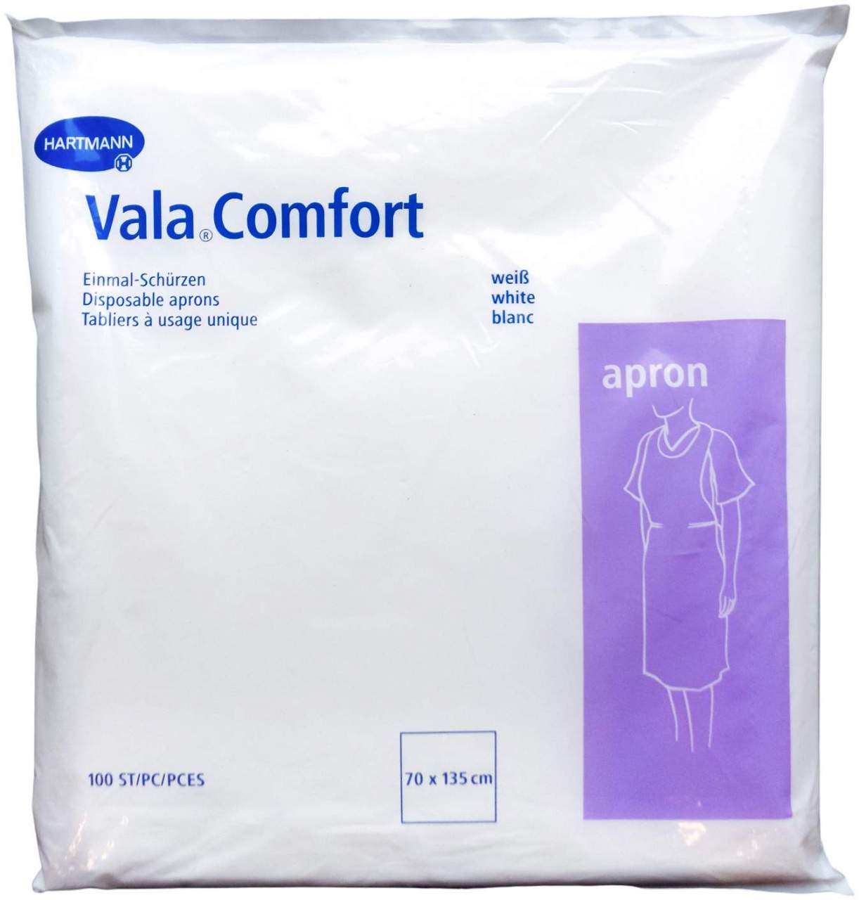 Valacomfort Apron Einmal Schürzen 70x135 cm Weiß 100 Stück