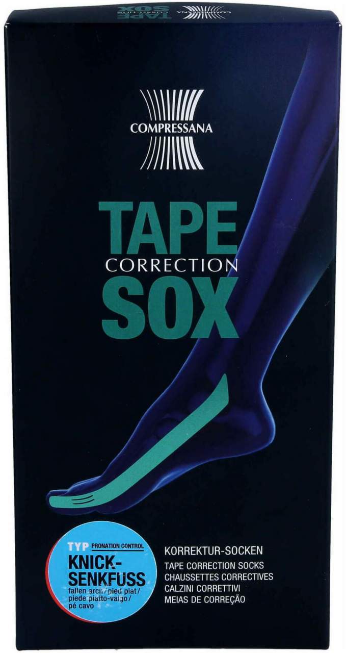Compressana Tape Sox Senkfuß Stark Gr.4 Schwarz 2 Stück