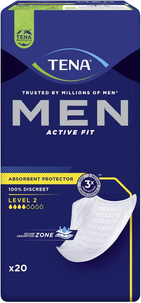 TENA Inkontinenz-Einlage TENA MEN Active Fit Level 2 Inkontinenz Einlagen, 20-St.