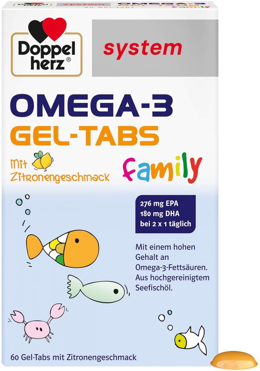 Doppelherz system Omega3 family Gel - Tabs 60 Kautabletten