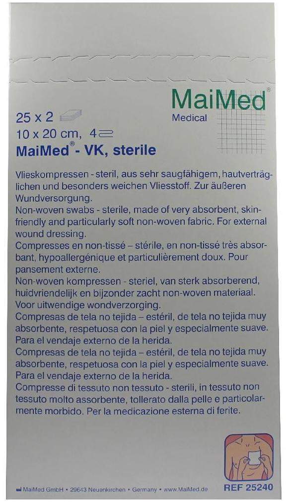 Vlieskompressen 10x20cm Steril