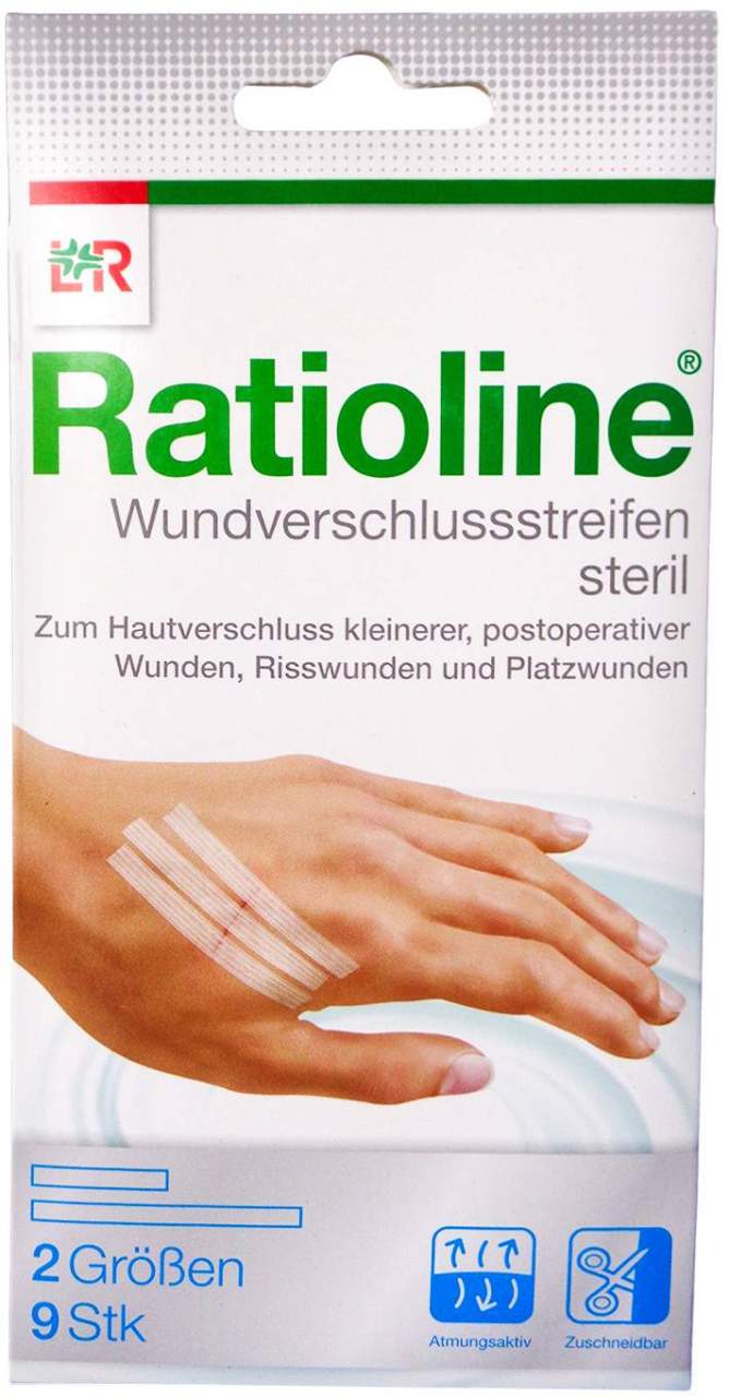 Ratioline Wundverschlussstreifen Steril 2 Größen 9 Stück
