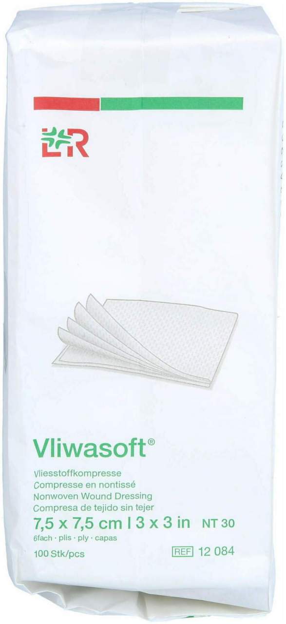 Vliwasoft Vlieskompressen Unsteril 7,5 X 7,5 cm 6lagig 100...
