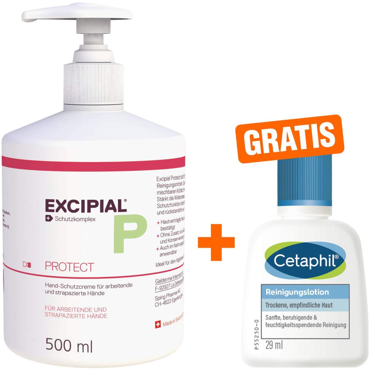 Excipial Protect 500 ml Creme + gratis Cetaphil Reinigungslotion 29 ml