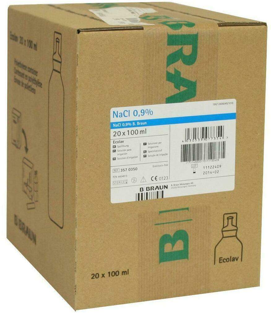 Kochsalzlösung 0,9 % B.Braun Spüllösung 20 X 100 ml Spüllösung