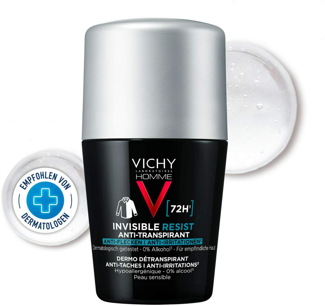 Vichy Homme Deo Roll On 72h Anti-Flecken Invisible 50 ml