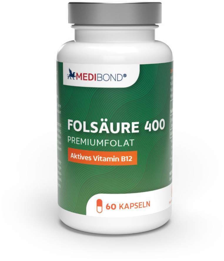 Folsäure 400 Premiumfolat Medibond 60 Kapseln
