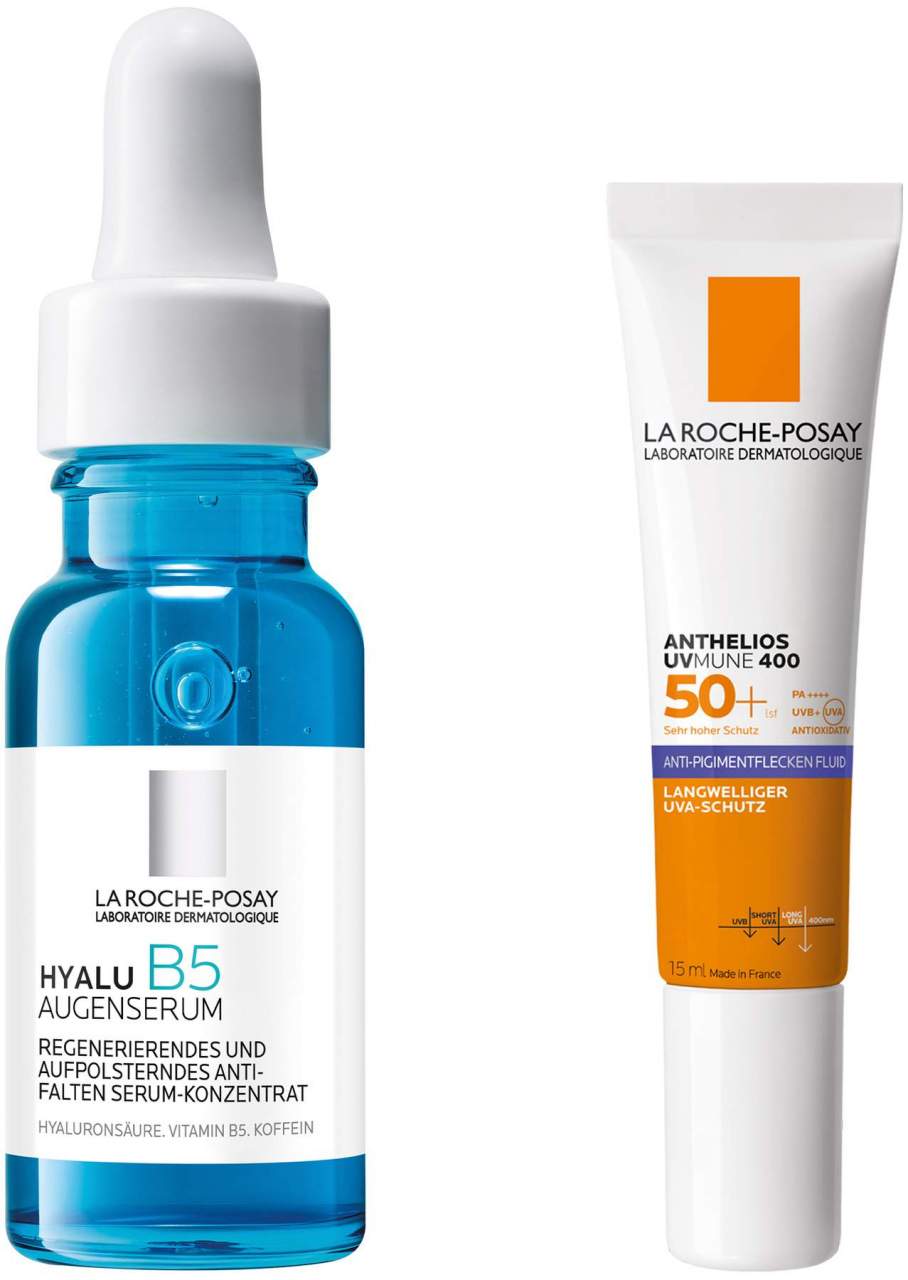 La Roche Posay Hyalu B5 Augenserum 15 ml + gratis Anthelios Anti-Pigment Fluid 15 ml - Zur Augenpflege