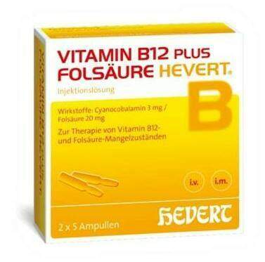 Vitamin B 12 Plus Folsäure Hevert 2 ml 5 Ampullenpaare