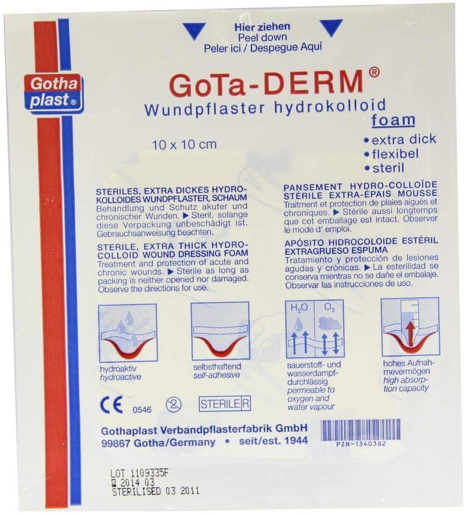 Gotha Derm Wundpflaster Foam Hydrophil 10x10cm