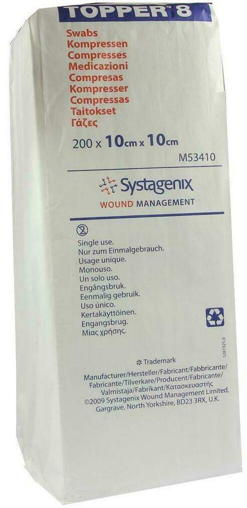 Topper 8 200 Kompressen Unsteril 10 X 10cm
