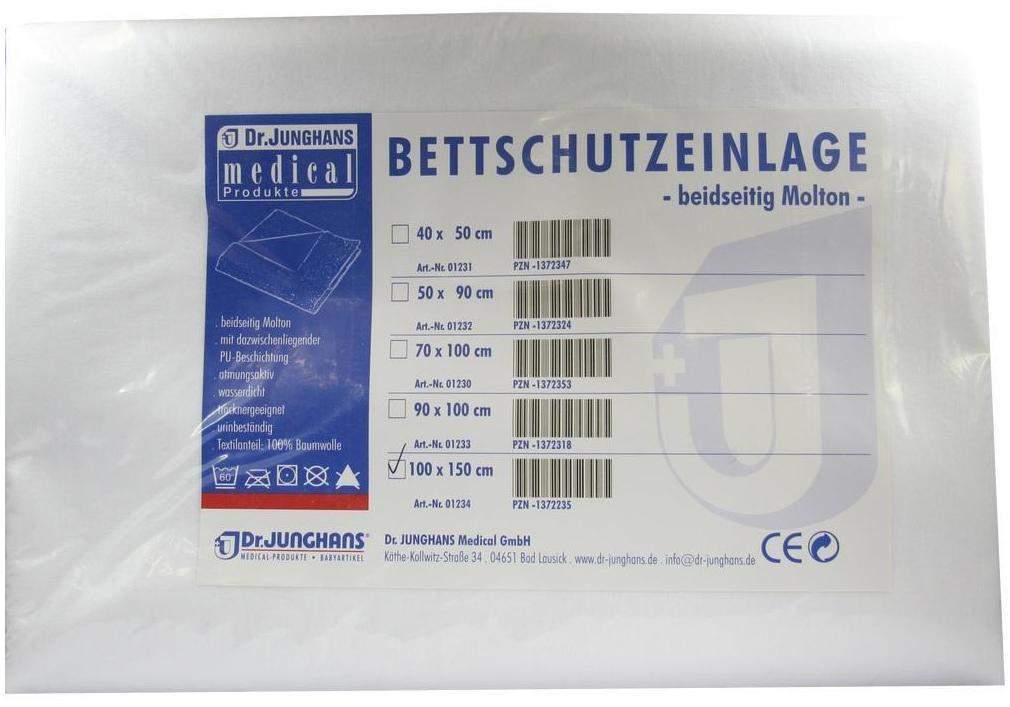 Bettschutzeinlage 100x150cm Doppelseitig Molton