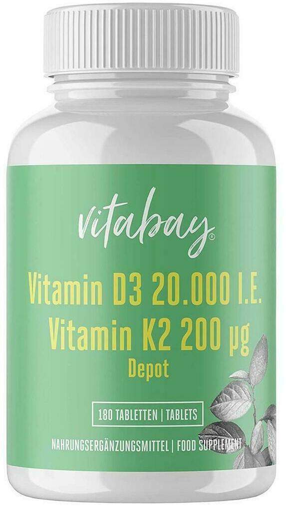 Vitamin D3 Depot 20.000 I.E.+vitamin K2 200 µg 180 Tabletten