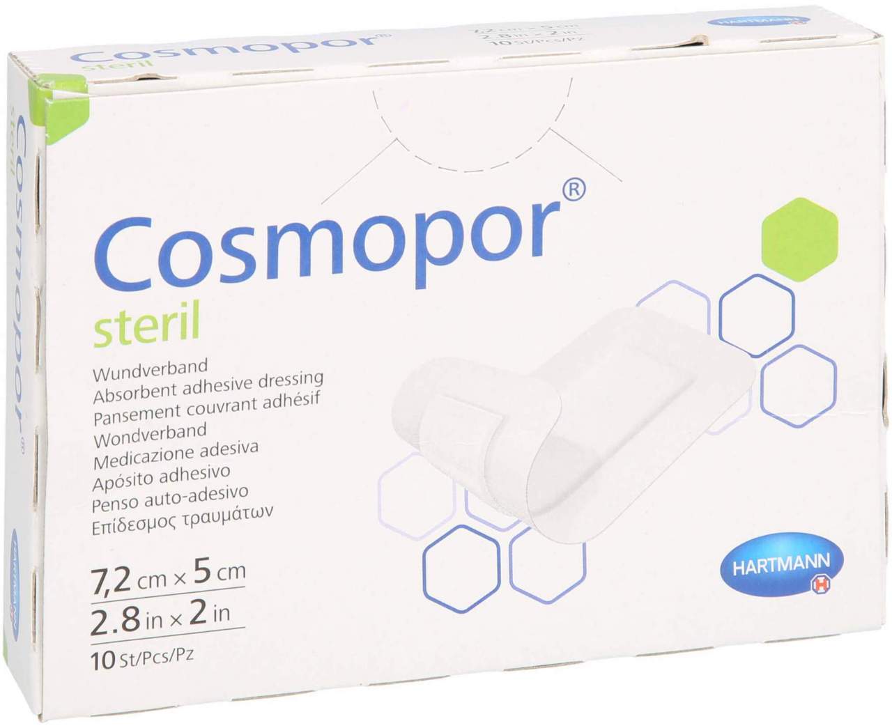 Cosmopor Steril Wundverband 5 X 7,2 cm 10 Stück