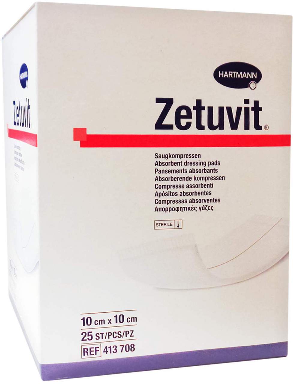 Zetuvit Saugkompresse Steril 10x10 cm