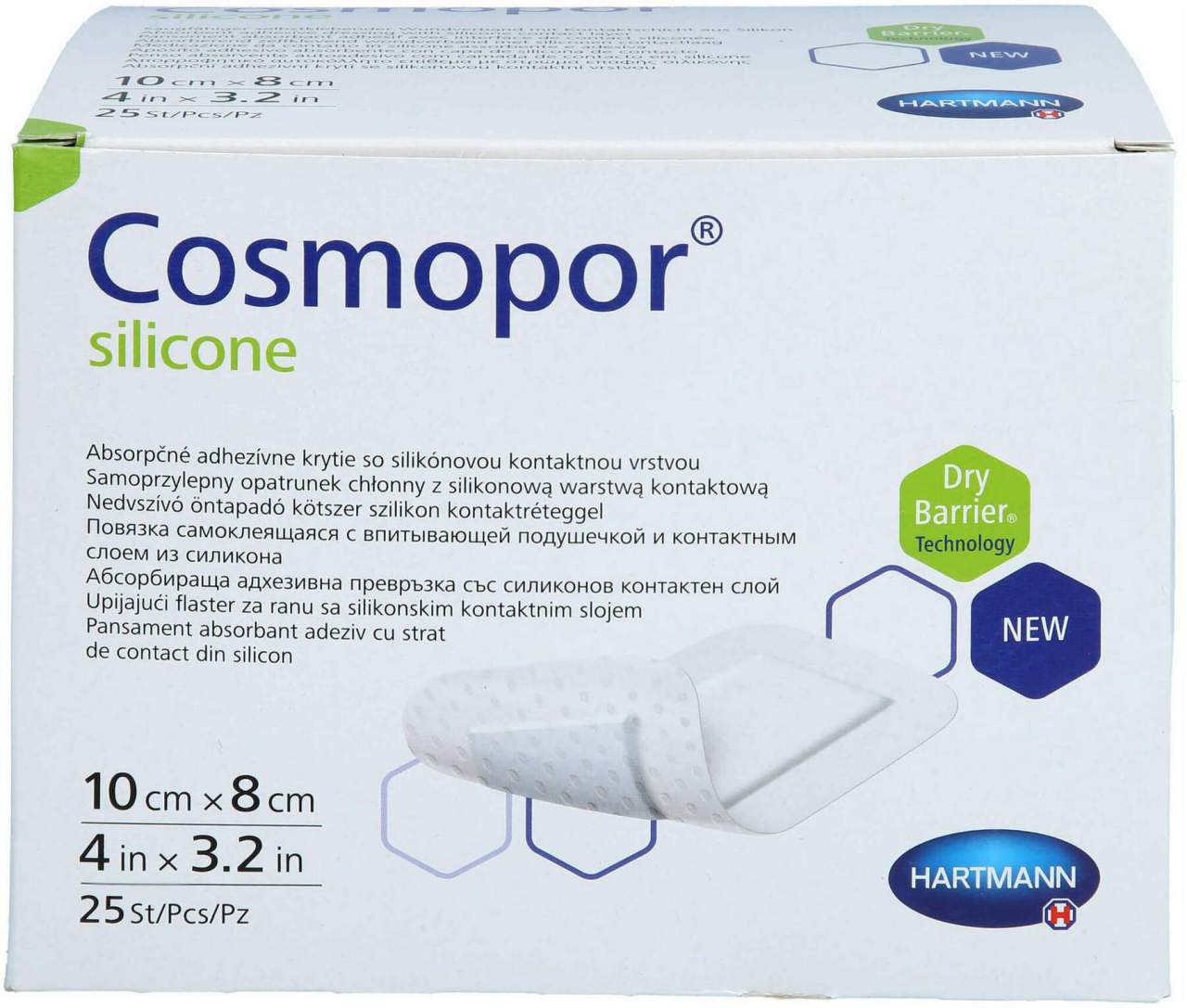 Cosmopor Silicone Wundverband 10 X 8 cm 25 Stk.