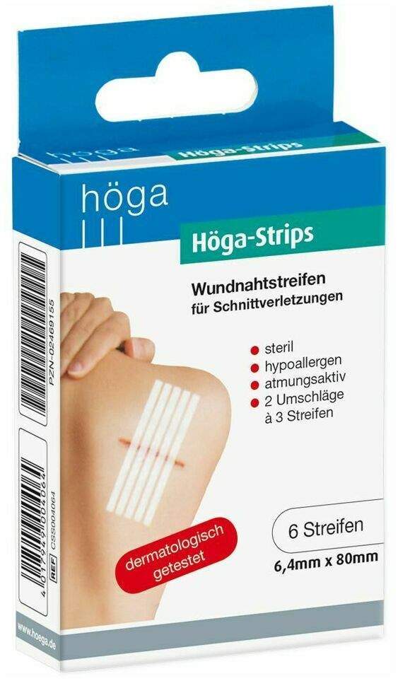 Höga-Strips Wundnahtstreifen 6,4 X 80 mm 2 X 3 Stück