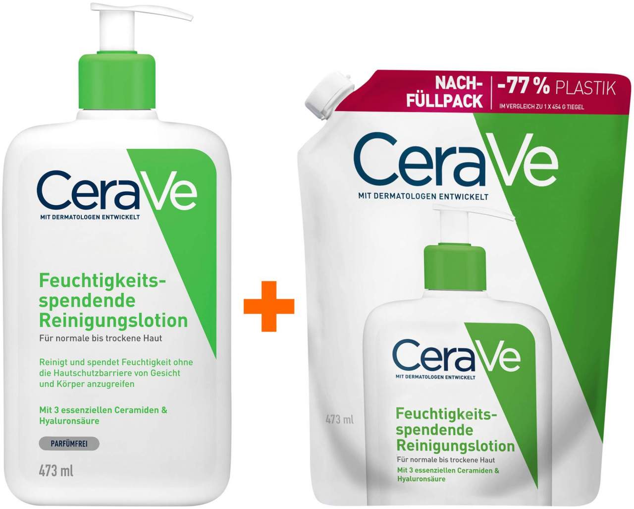 CeraVe Feuchtigkeitsspendende Reinigungslotion 473 ml + CeraVe Feuchtigkeitsspendende Reinigungslotion 473 ml Refill