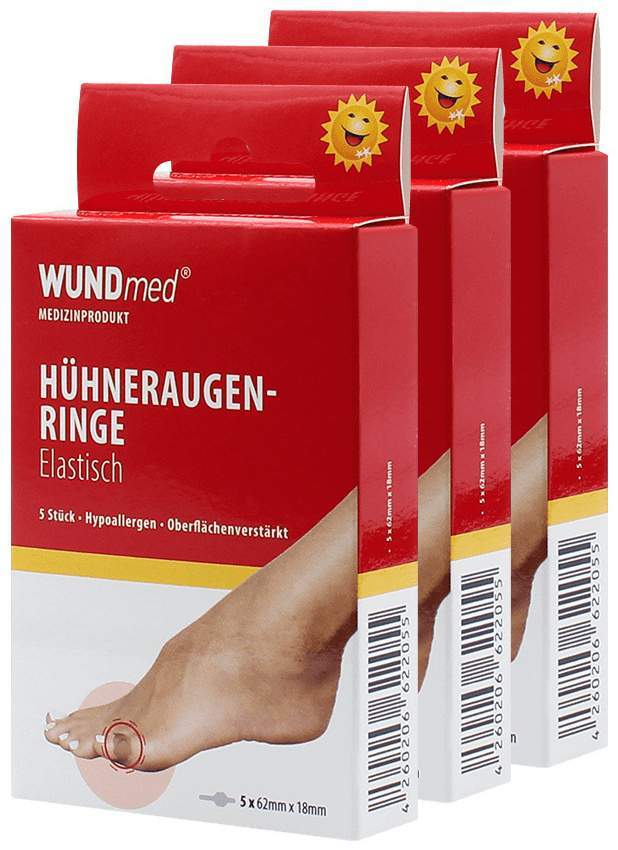 Hühneraugenringe 5 Stück, extraweich, 3er Set