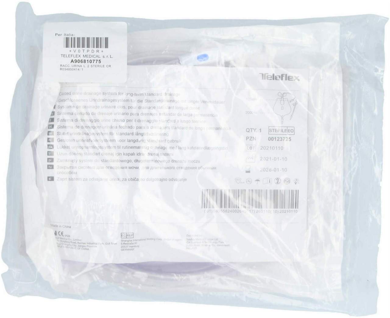 Urin Btl. Medic.Service S Bag 2l 120cm Schlauch