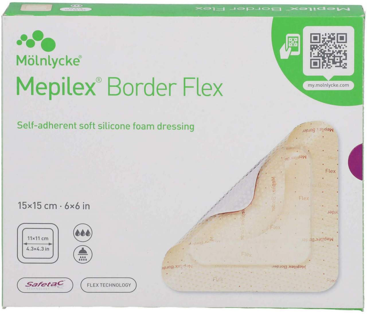 Mepilex Border Flex Schaumverband Haftend 15 X 15 cm 10 Stück
