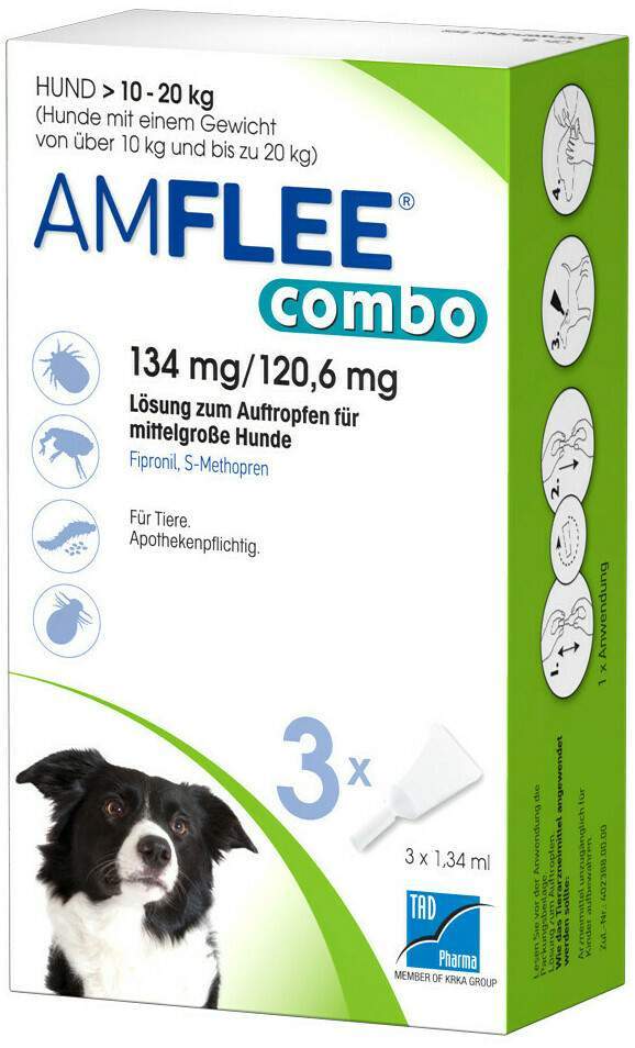 Amflee Combo 134 mg - 120,6 mg Spot-On Lösung Für Mittelgroße...