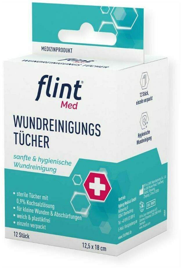 FLINT Med Wundreinigungstücher steril 12 Stück