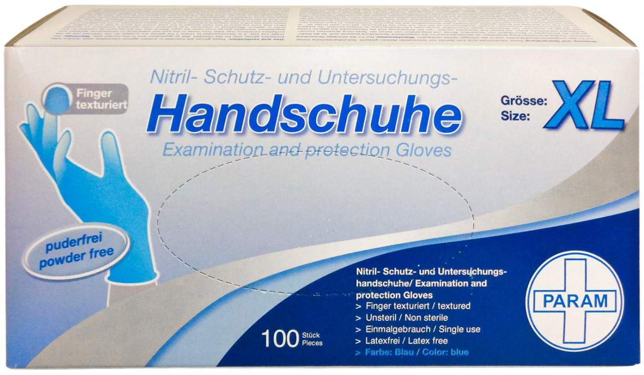 Handschuhe Einmal Nitril Xl Blau 100 Stück
