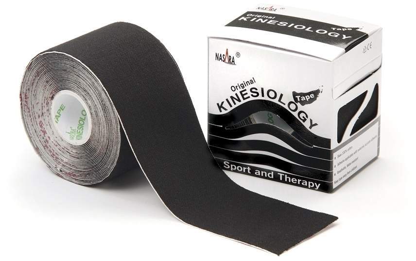 Kinesiotape Nasara 5 cm X 5 M Schwarz 1 Pflaster