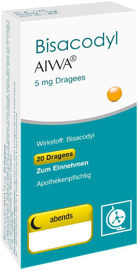 Bisacodyl Aiwa 5 mg 20 Dragees