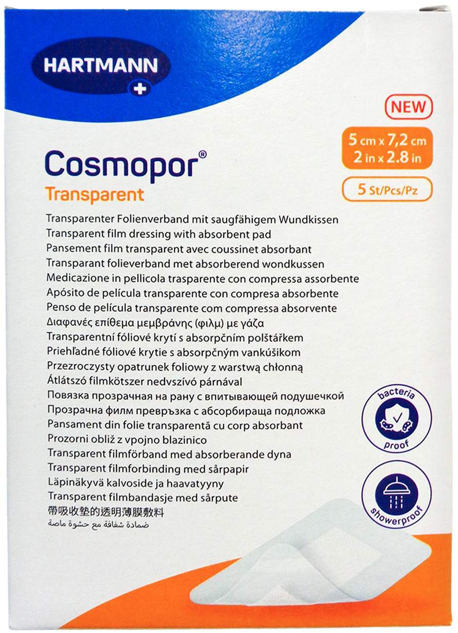 Cosmopor Transparent Folienverband 5x7,2 cm Steril