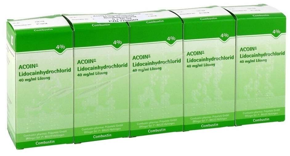 Acoin Lidocainhydrochlorid 40 mg Pro ml 5 X 50 ml Lösung