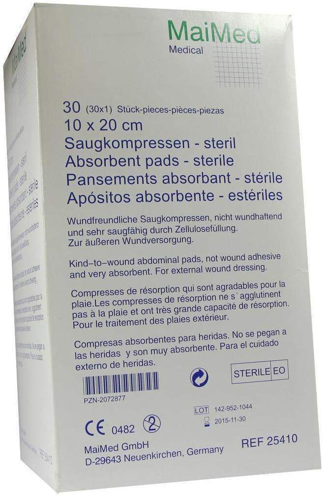 Saugkompressen Steril 10x20cm