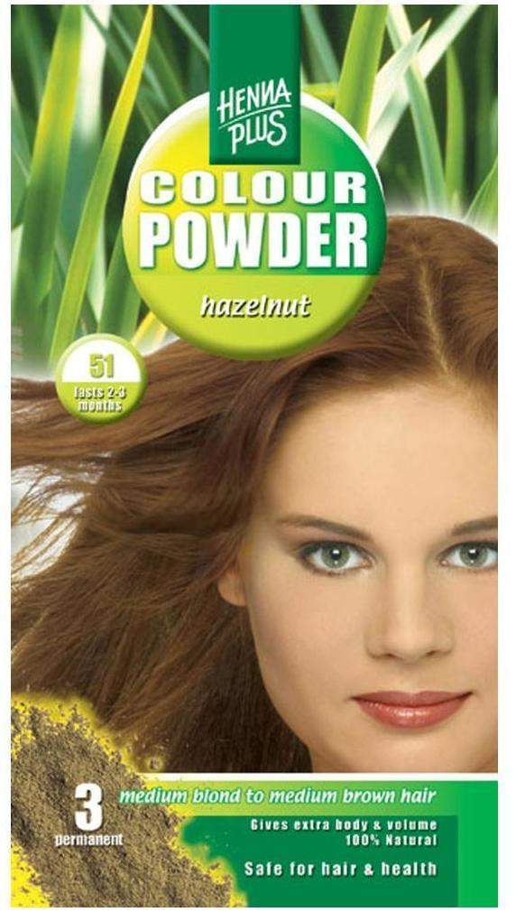 Hennaplus Colour Powder Hazelnut 51 - Natürliche Haarfarbe