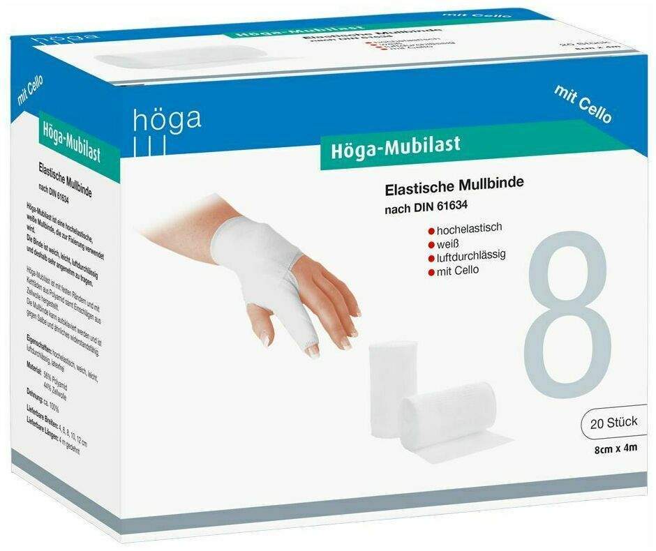 Höga Mubilast Fixierbinde 8cmx4m Mit Cellophan