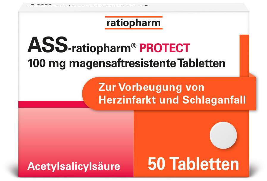 ASS-ratiopharm PROTECT 100 mg 50 magensaftresistente Tabletten