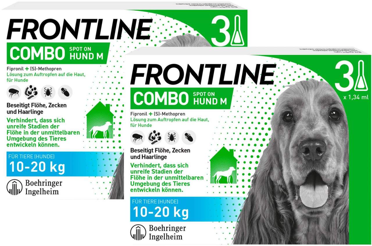 Frontline Combo Spot On Hund M 10-20 kg 2 x 3 Pipetten