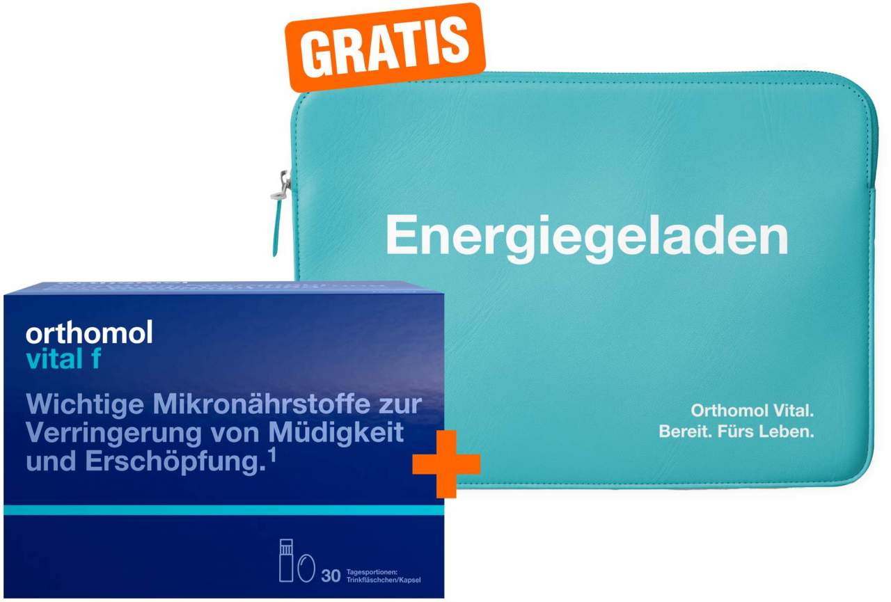 Orthomol Vital F Trinkfläschchen 30 Stück + gratis Laptop-Tasche 1 Stück