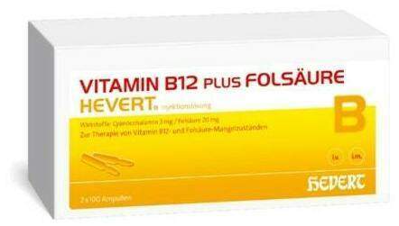 Vitamin B12 Plus Folsäure Hevert á 2 ml 2 X 100 ml Ampullen