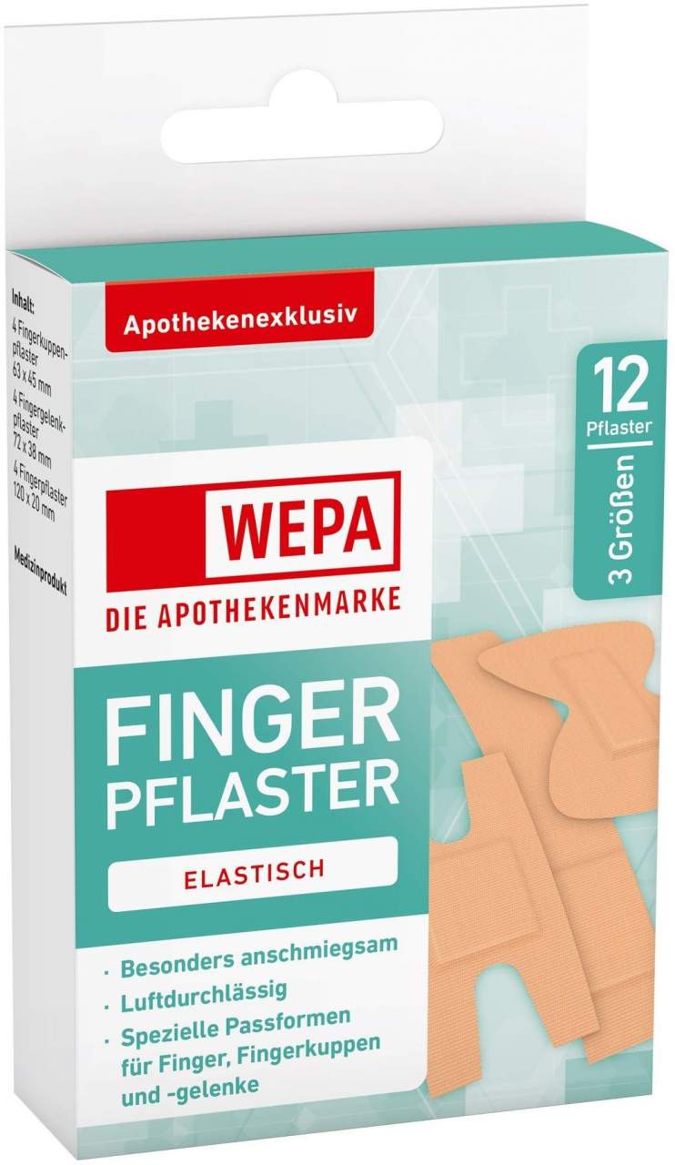 WEPA Fingerpflaster Mix 3 Größen 12 Stück