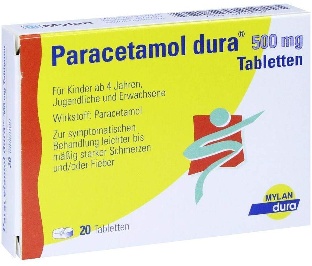 Paracetamol Dura 500 mg 20 Tabletten