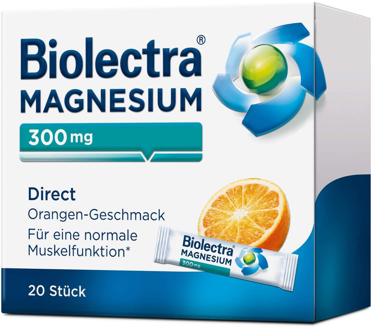 Biolectra Magnesium 300 mg Direct Orangengeschmack 20 Pellet