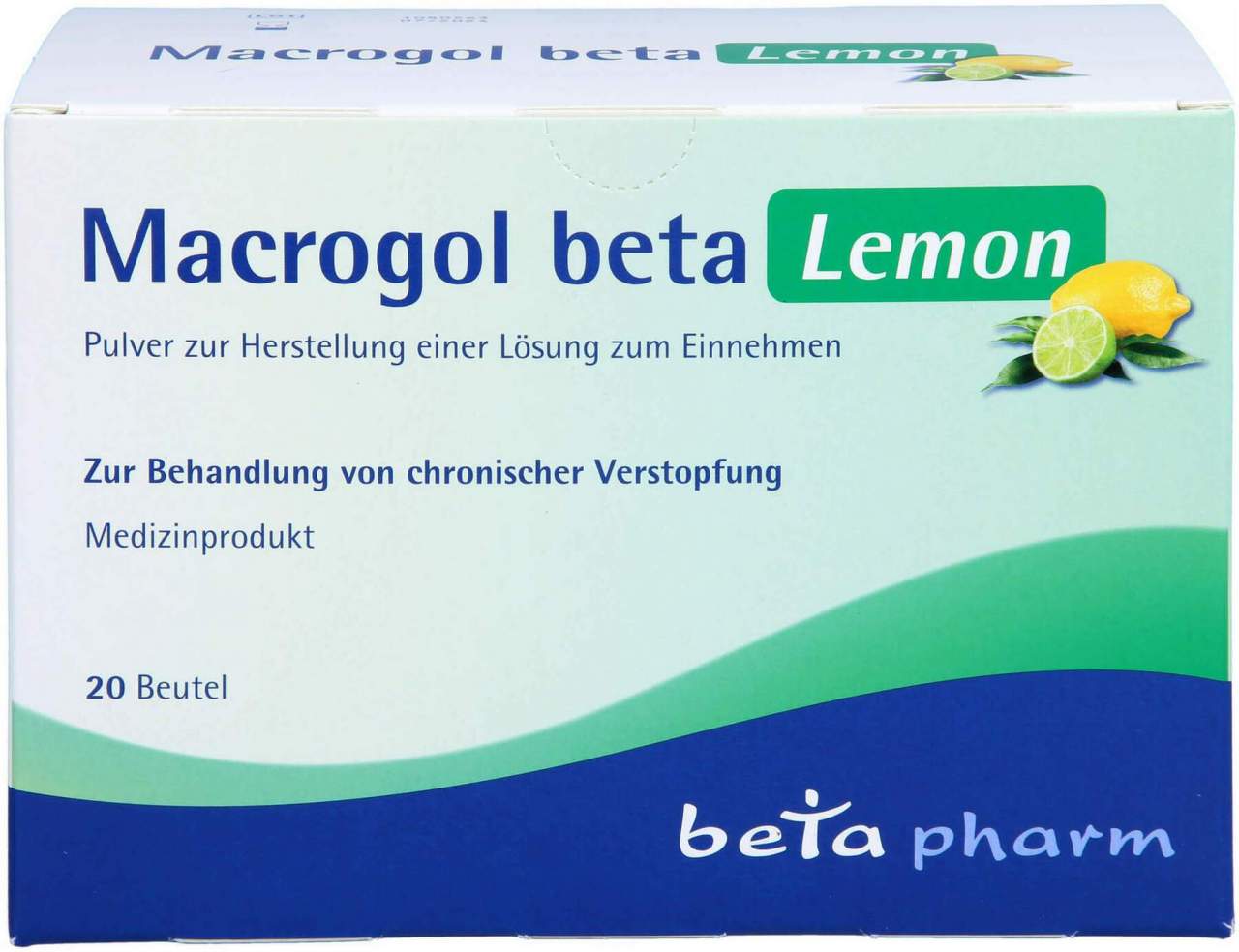 Macrogol Beta Lemon Plv.Z.Her.E.Lsg.Z.Einnehmen 20 Stück